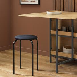 Argos Home Nyla Velvet Stacking Stool - Black