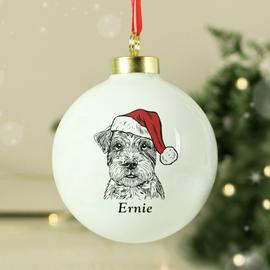 Personalised Message Dog Breed Christmas Bauble
