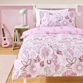 Argos Home Western Cowgirl Pink Kids Bedding Set - Double