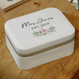 Personalised Message Wedding Travel Jewellery Box