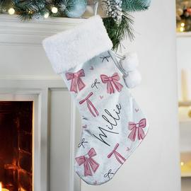 Personalised Message Pink Box Christmas Stocking