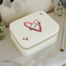 Personalised Message Heart Travel Jewellery Box