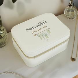 Personalised Message Botanical Travel Jewellery Box