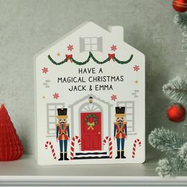 Personalised Message Nutcracker House Ornament