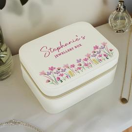 Personalised Floral Travel Jewellery Box