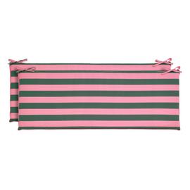 Habitat Stripe Print Garden Bench Cushion - Pink and Green