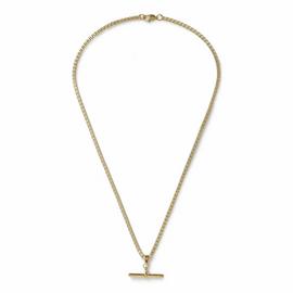Uncommon Souls Gold Tone T Bar Pendant Necklace