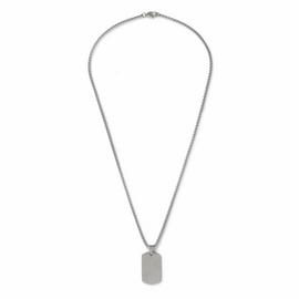 Uncommon Souls Silver Dog Tag Pendant Necklace