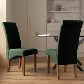 Argos Home Midback Pair of fabric Dining Chairs - Green