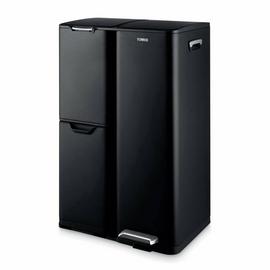 Tower 60L Three Compartment Recycling Pedal Bin - Black