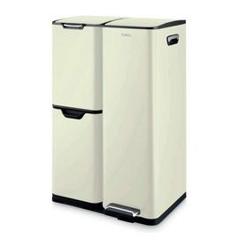 Tower 60L Three Compartment Recycling Pedal Bin - Cream