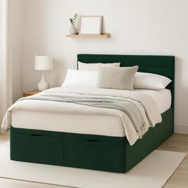 Millbrook Miller Double Fabric End Lift Ottoman Bed - Green