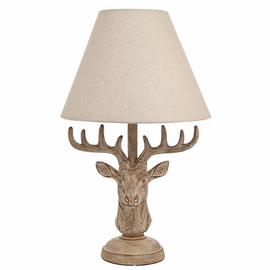 Hestia Wood Effect Stags Head Table Lamp 18 inch