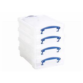 Really Useful 4 x 4L Plastic Storage Boxes - Clear