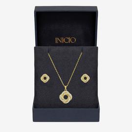 Inicio 14K Gold Plated and Cubic Zirconia Open Knot Set