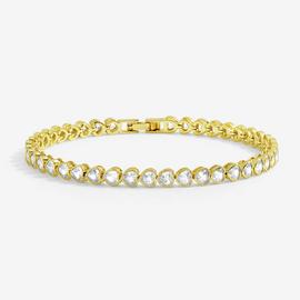 Inicio Gold Plated and Crystal Heart Tennis Bracelet