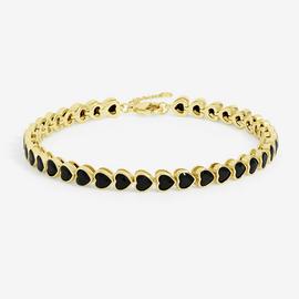 Inicio Gold Plated and Jet Crystal Tennis Bracelet