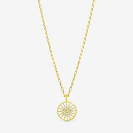 Inicio 14K Gold Plated Celestial Charm Chain Necklace