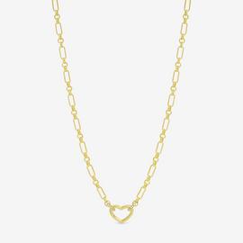 Inicio Gold Plated and Pave Heart Chain Necklace