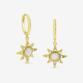 Inicio 14K Gold Plated and Mother of Pearl Star Earrings