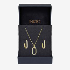Inicio Gold Plated And Pave Open Link Set