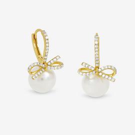 Jon Richard Crystal Bow and Pearl Hoops