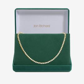 Jon Richard 14k Gold Plated Cubic Zirconia Tennis Necklace