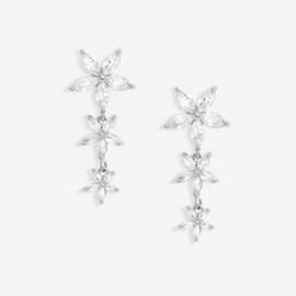 Jon Richard Cubic Zirconia Mixed Floral Stud Earrings