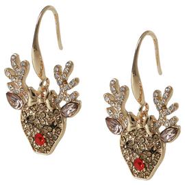 Liars & Lovers Gold Tone Reindeer Drop Earrings