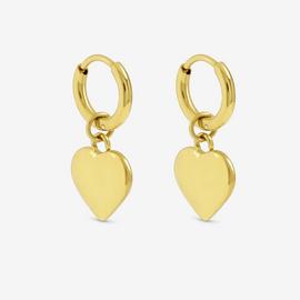 Jon Richard Gold Plated Heart Charm Hoop Earrings
