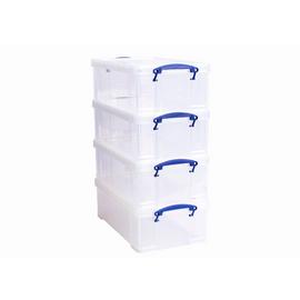 Really Useful 4 x 12L Plastic Storage Boxes - Clear