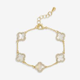 Jon Richard Gold Mother of Pearl Clover Bracelet
