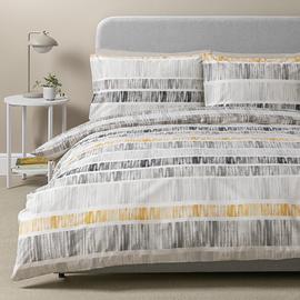 Habitat Mono Variegated Stripe Grey Bedding Set - Double