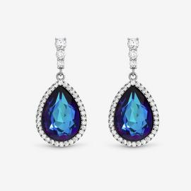 Jon Richard Rhodium Plated Pear Drop Earrings