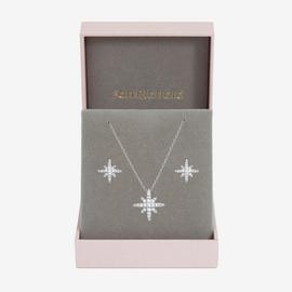 Jon Richard Rhodium Plated and Pave Star Set