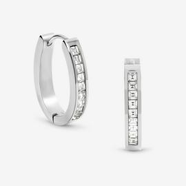 Jon Richard Silver Crystal Hoop Earrings