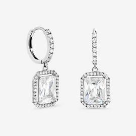 Jon Richard Silver Cubic Zirconia Charm Huggies Earrings