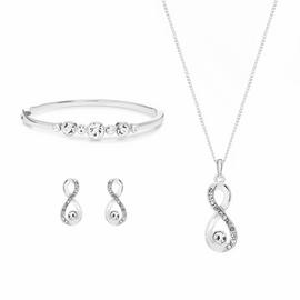 Jon Richard Silver Crystal Infinity Jewellery Set