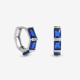 Jon Richard Silver Plated Sapphire Hoop Earrings