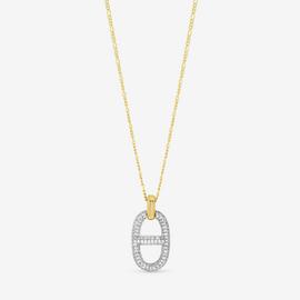 Jon Richard Yellow Two Tone Pave Link Pendant Necklace