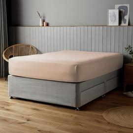 Silentnight Supersoft Plain Pink Fitted Sheet - Double