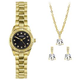 Sekonda Gold Watch, Necklace and Earring Gift Set
