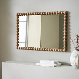Habitat Bobbin Stained Wooden Wall Mirror - 90x56cm