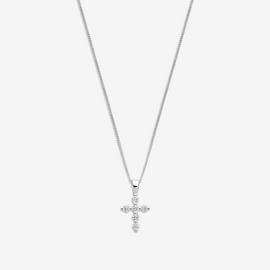 Simply Silver Cubic Zirconia Mini Cross Pendant
