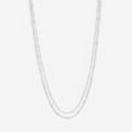 Simply Silver Polished Double Row Chain Necklace