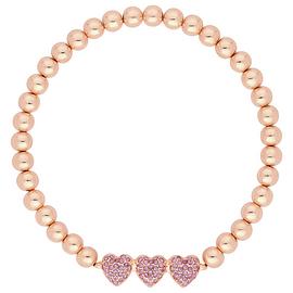 Lipsy Rose Gold Plated Micro Pave Pink Stretch Bracelet