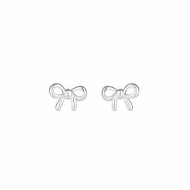Simply Silver Polished Bow Stud Earrings