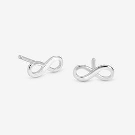 Simply Silver Polished Infinity Stud Earrings