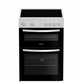 Indesit IDE6VMW 60cm Double Oven Electric Cooker - White
