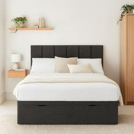 Millbrook Beds Kingsize Fabric Ottoman Bed - Charcoal